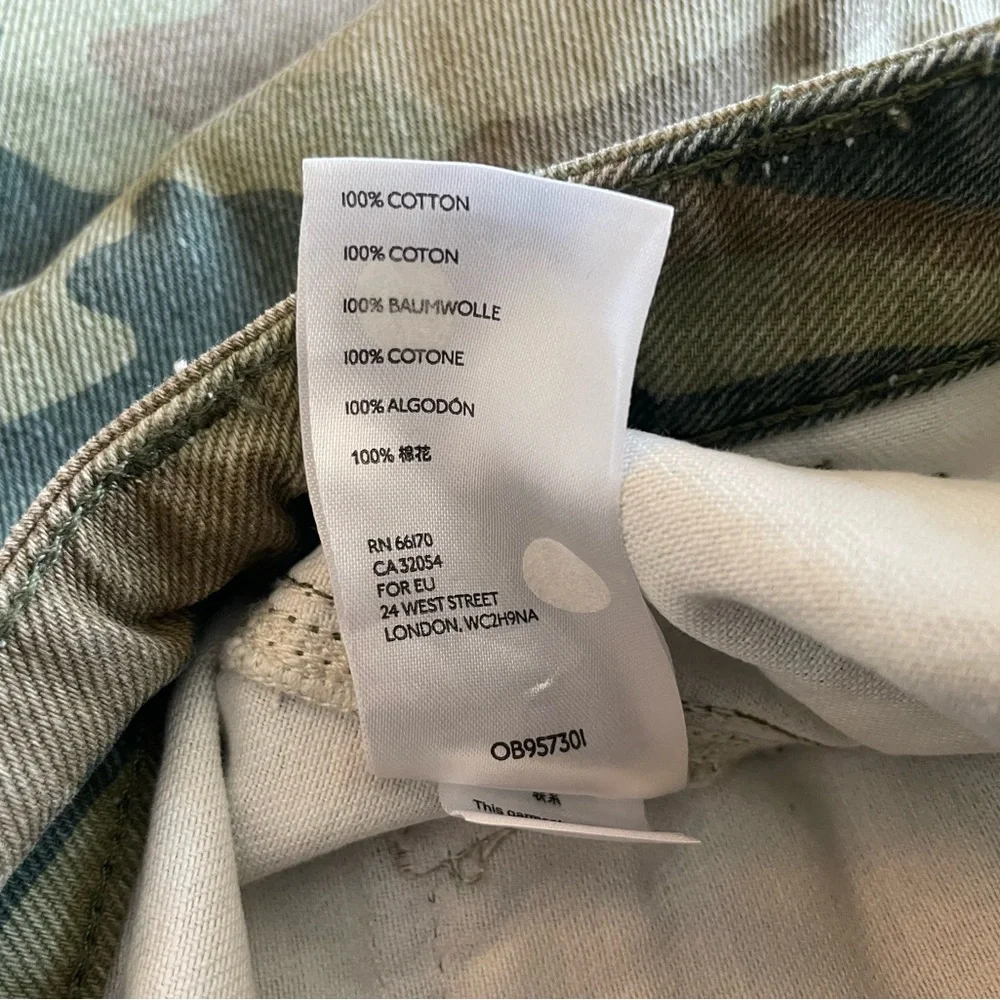 Free People NWOT Remy Camo High Waisted Wide Leg Cropeped Jeans Size 25 - Picture 10 of 10